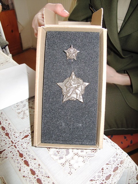 Partyzánské vyznamenání manžela paní Kopcové - Josefa